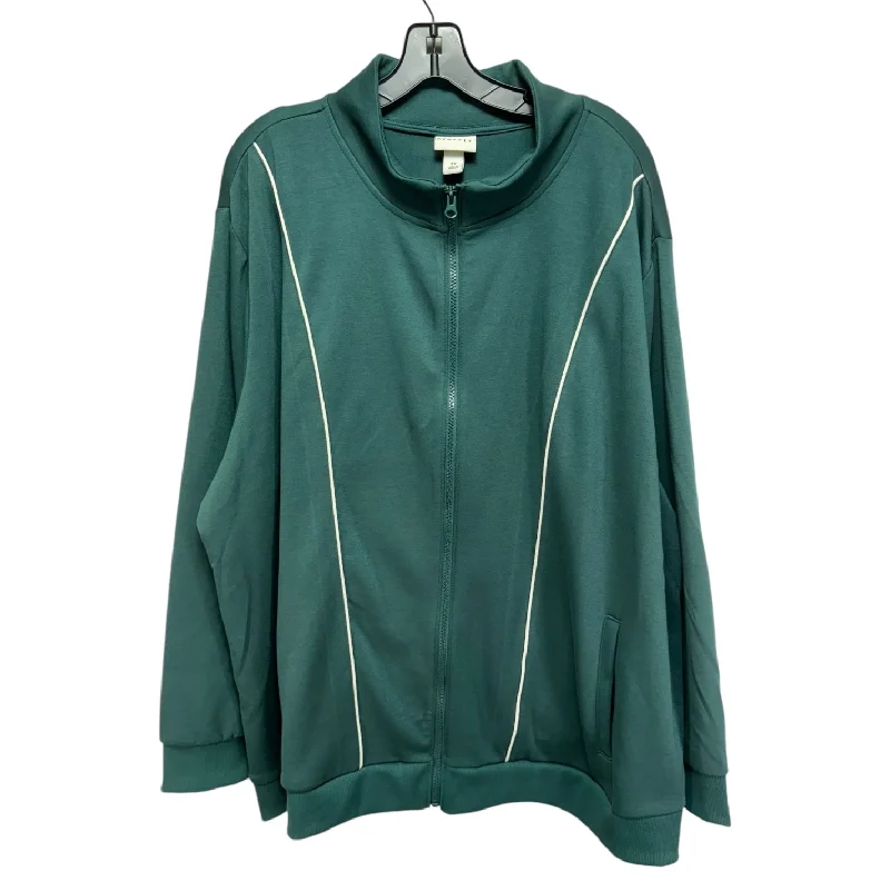 Athletic Jacket By Ava & Viv In Green, Size: 4x Confident Men's Power