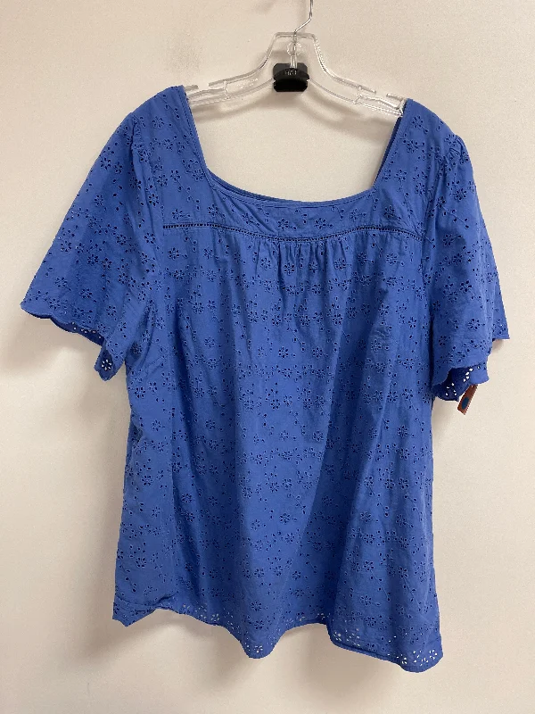 Top Short Sleeve By Talbots In Blue, Size: 3x Refined Men's Classic 