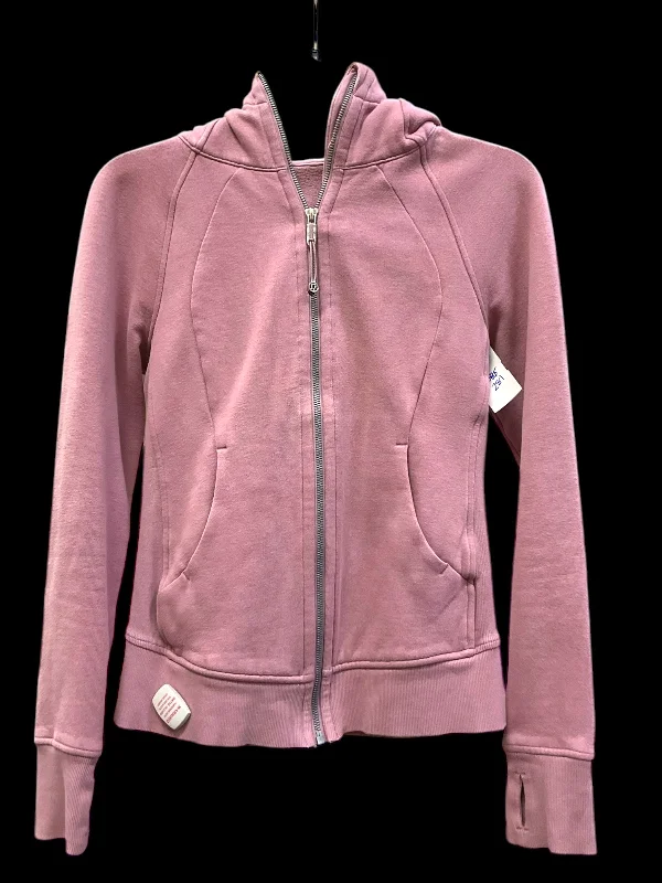Athletic Jacket By Lululemon In Pink, Size: 4 Casual Men's Loose