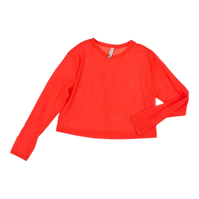 Athletic Top Ls Crewneck By Athleta In Orange, Size:S Casual Men's Short
