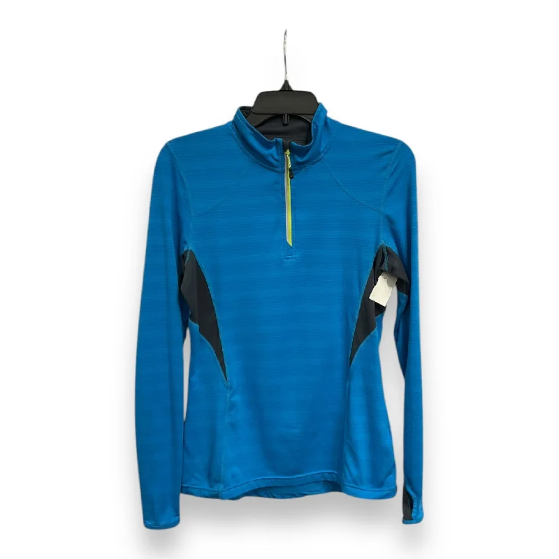 Athletic Top Long Sleeve Collar By Mondetta In Blue, Size: S Laid