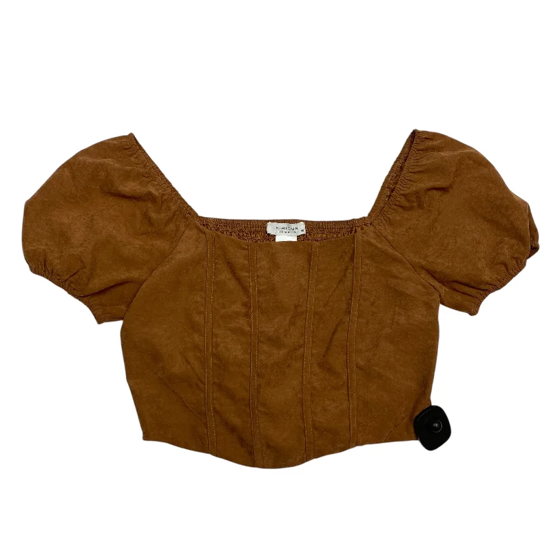 Top Short Sleeve By Kirious In Brown, Size: M Stylish Men's Neon