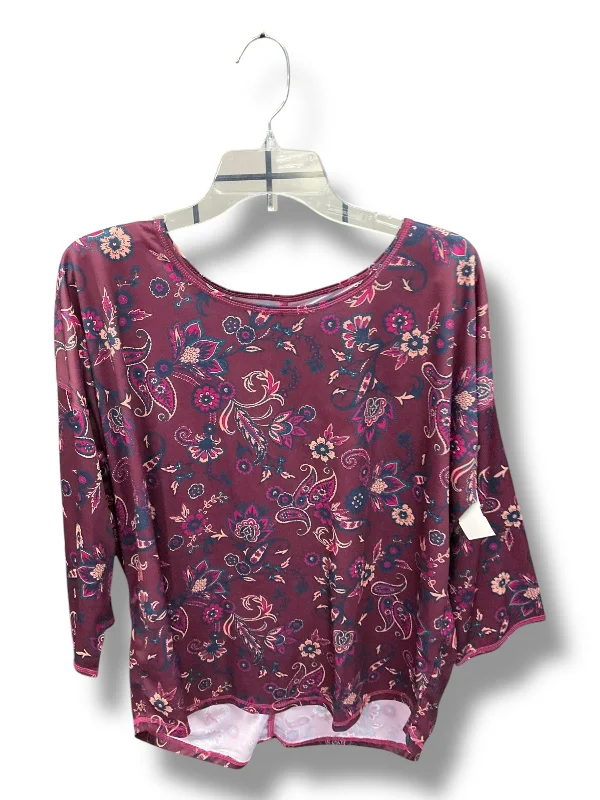 Top 3/4 Sleeve By St Johns Bay In Purple, Size: 2x Rugged Men's Outdoor 