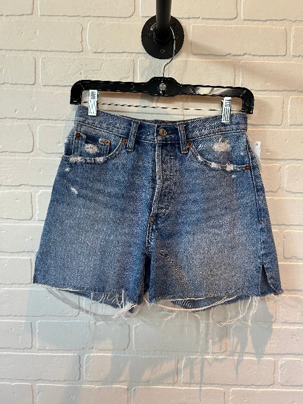 Shorts By Abercrombie And Fitch In Blue Denim, Size: 00 Laid