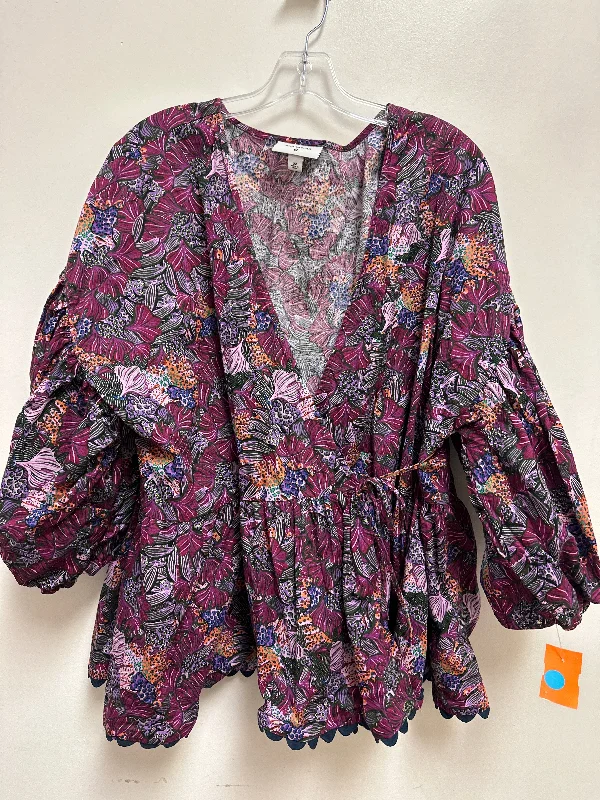 Top Long Sleeve By Clothes Mentor In Purple, Size: 2x Vintage Men's 1970S Disco