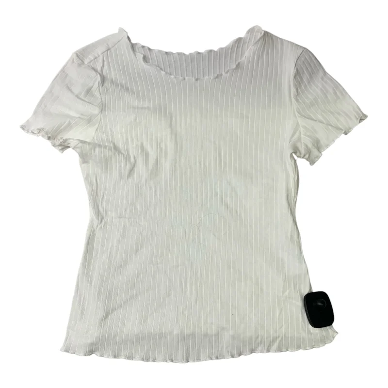 Top Short Sleeve By Shein In White, Size: M Elegant Men's Formal 