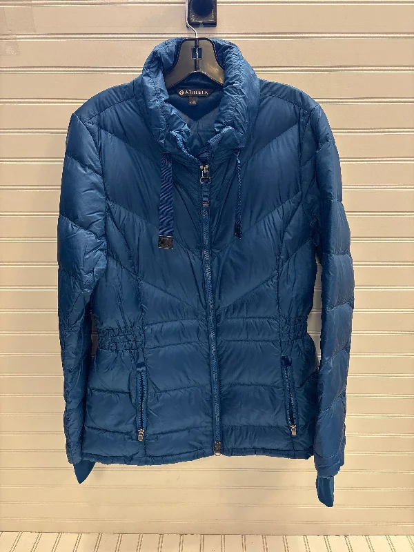 Jacket Puffer & Quilted By Athleta In Blue, Size: L Tailored