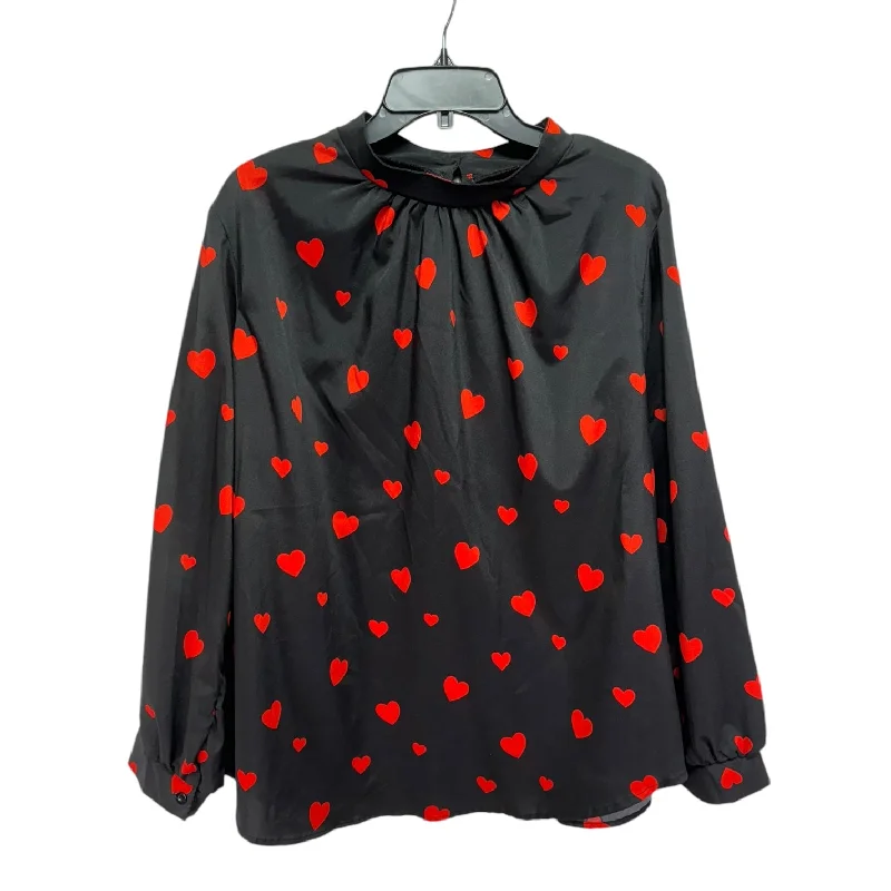 Top Long Sleeve By Shein In Black & Red, Size: 2X Refined Men's Classic 