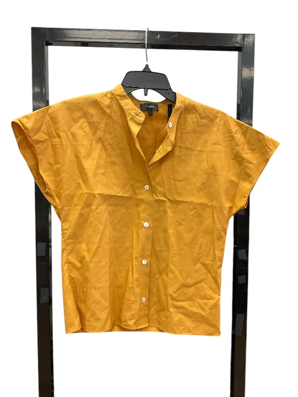 Top Short Sleeve By Theory In Yellow, Size: S Trendy Men's Scandinavian