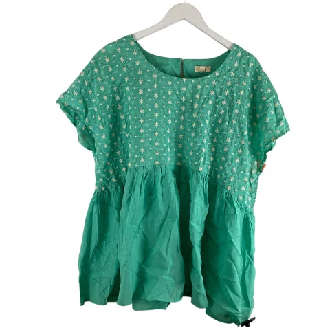 Top Short Sleeve Basic By Clothes Mentor In Teal, Size: 3x Modern Men's Geometric