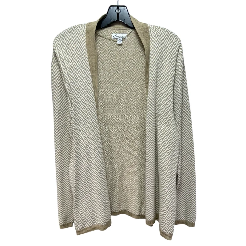 Sweater Cardigan By Kim Rogers In Cream & Tan, Size: Xl petite Trendy Men's Bucket