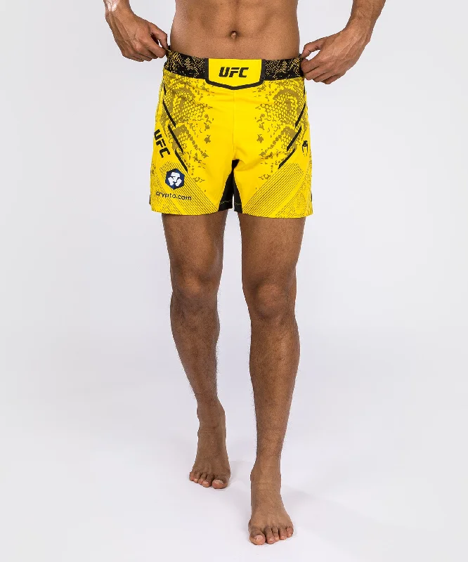UFC Adrenaline by Venum Authentic Fight Night Men's Fight Short - Short Fit - Yellow Tough Men's Tactical