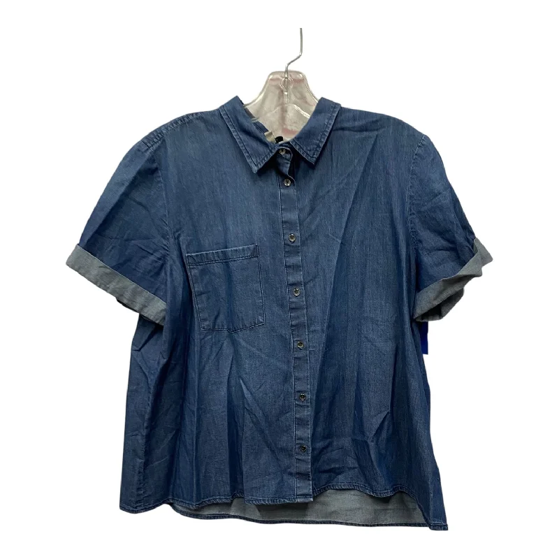 Top Ss By Calvin Klein In Blue Denim, Size:Xl Refined Men's Velvet