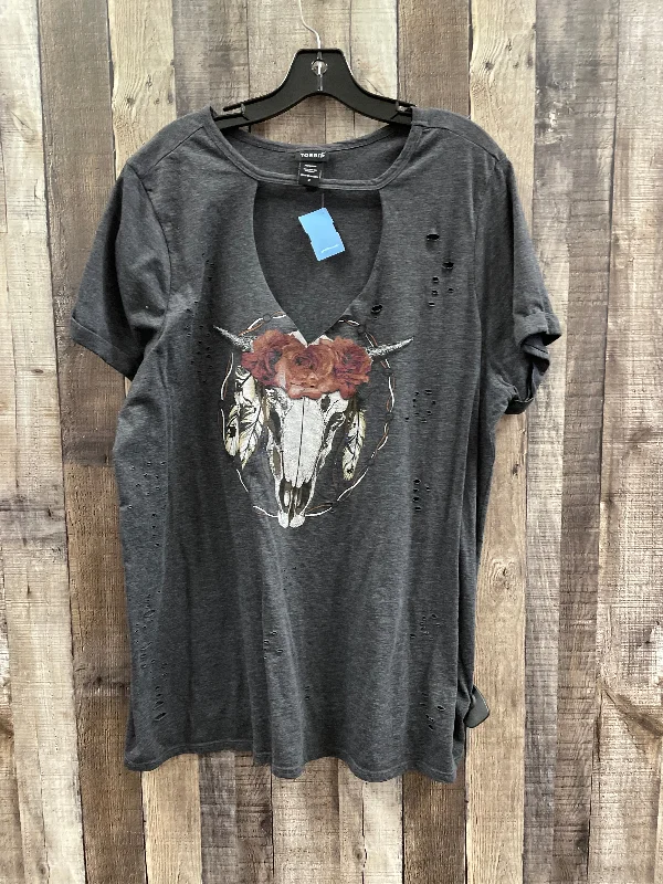 Top Short Sleeve By Torrid In Grey, Size: 3x Cozy Men's Sherpa