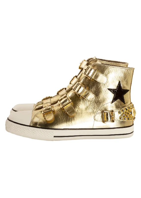 TEAM ROBIN HIGH TOP IN GOLD W/ CRYSTALS Refined Men's Velvet