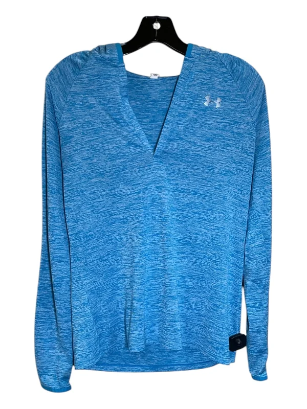 Athletic Top Long Sleeve Collar By Under Armour In Blue, Size: M Cool Men's Skate