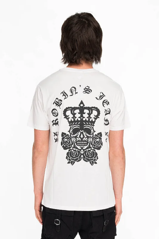 KING OF ROSES TEE IN WHITE Relaxed Men's Beach