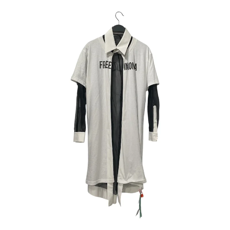 OFF-WHITE/Shirt Dress/44/BLK/Maxi Length/OFF WHITE BLACK DOUBLE LAYER Athletic Men's Compression