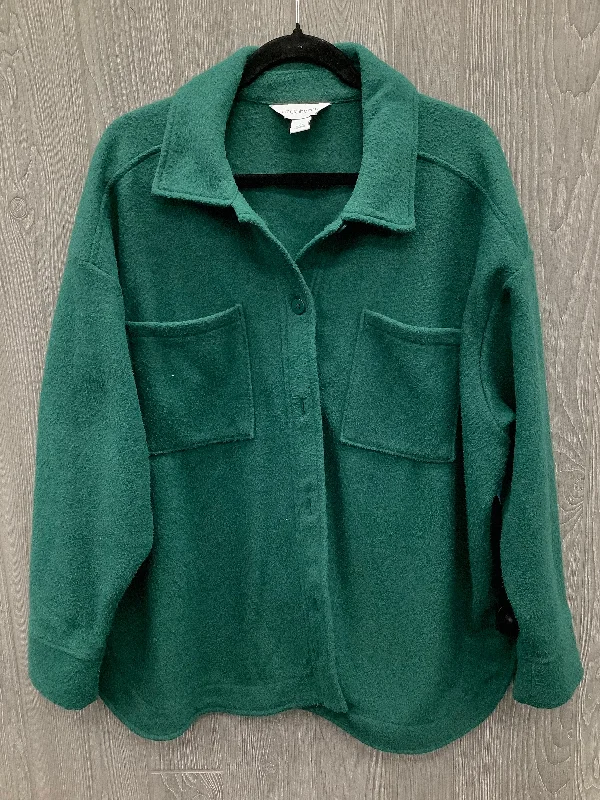Jacket Shirt By Liz Claiborne In Green, Size: 1x Confident Men's High