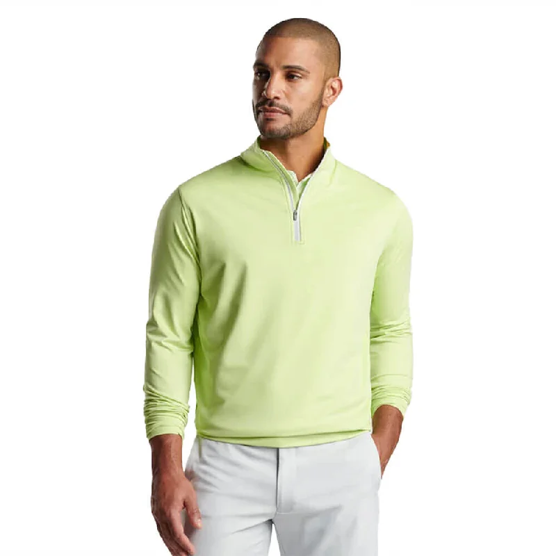 Peter Millar Perth Mélange Performance 1/4 Zip Pullover Sweater - Spritzer Polished Men's Satin