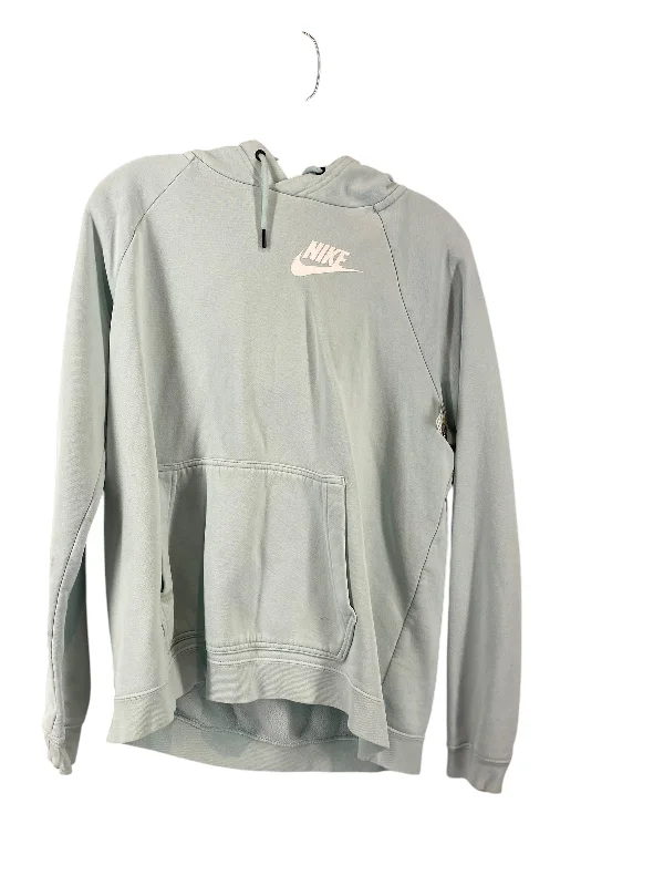 Athletic Top Long Sleeve Hoodie By Nike In Teal, Size: L Unique Men's Patch