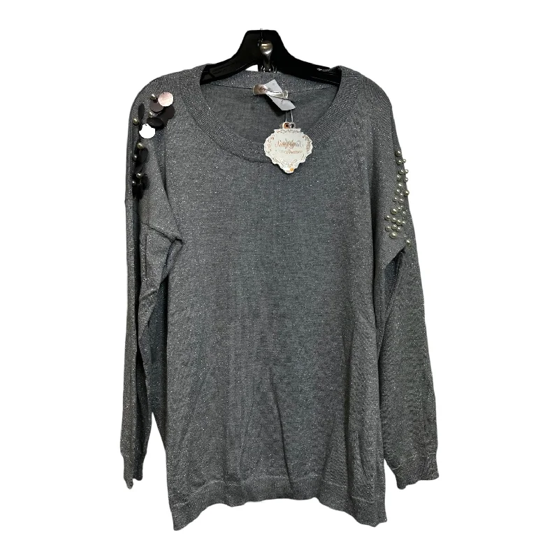 Top Long Sleeve By Simply Couture In Silver, Size: Xl Edgy Men's Punk