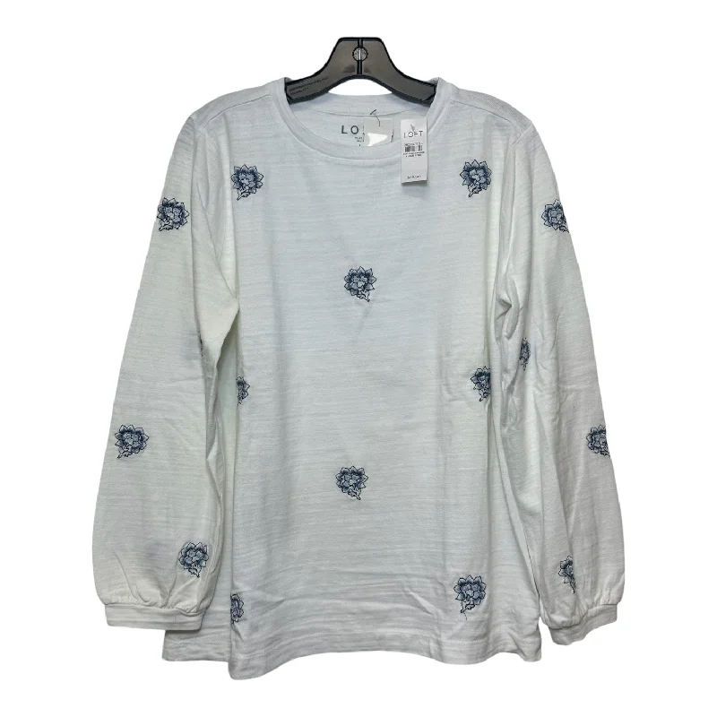 Top Long Sleeve By Loft In White, Size: L Stylish Men's Tropical 