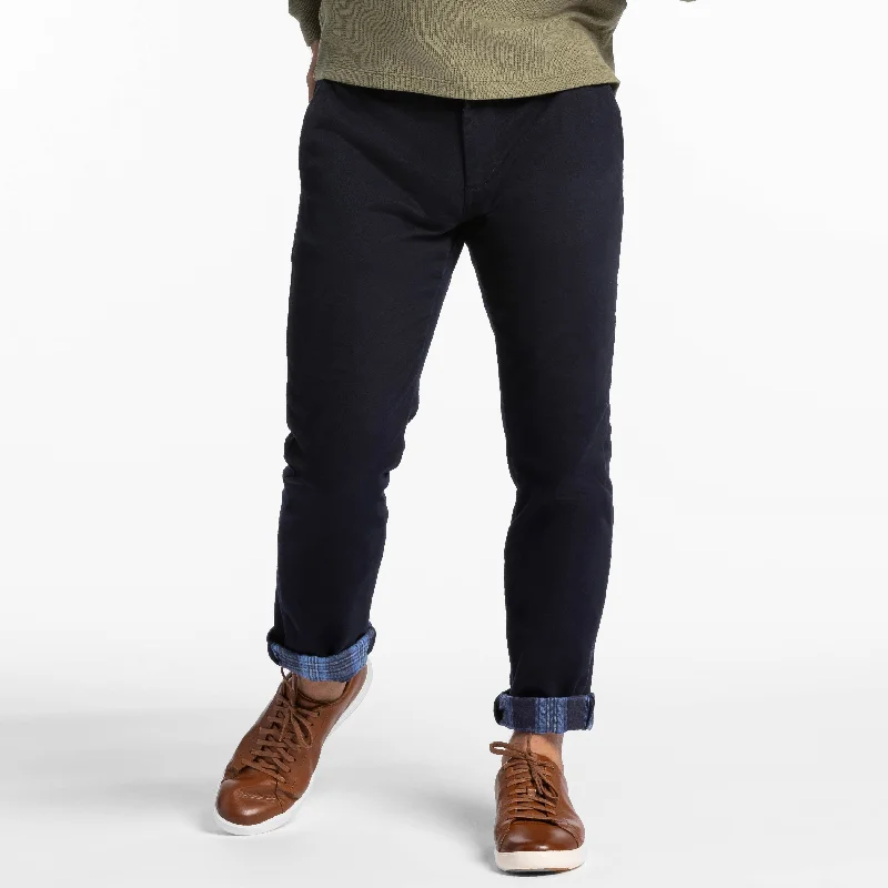 Navy Flannel Lined Chino Cozy Men's Sherpa