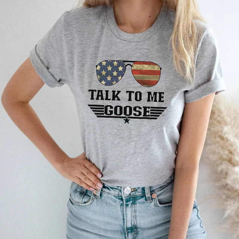 Talk To Me Goose T-Shirt Minimalist Men's Casual 