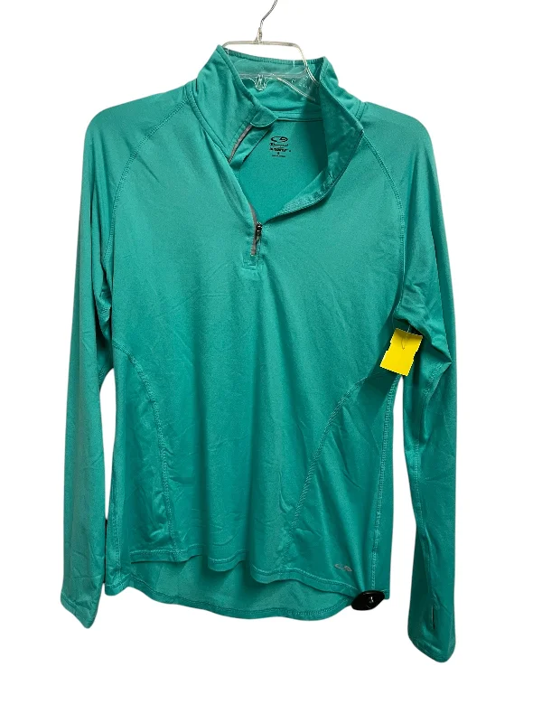 Athletic Top Long Sleeve Collar By Champion In Green, Size: S Gym