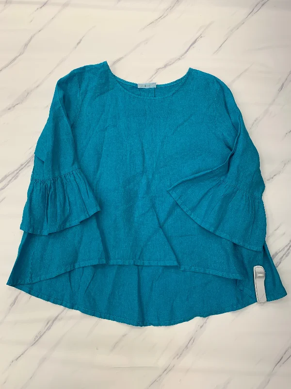 Blue Top Long Sleeve Designer Bryn Walker, Size L Elegant Men's Formal 