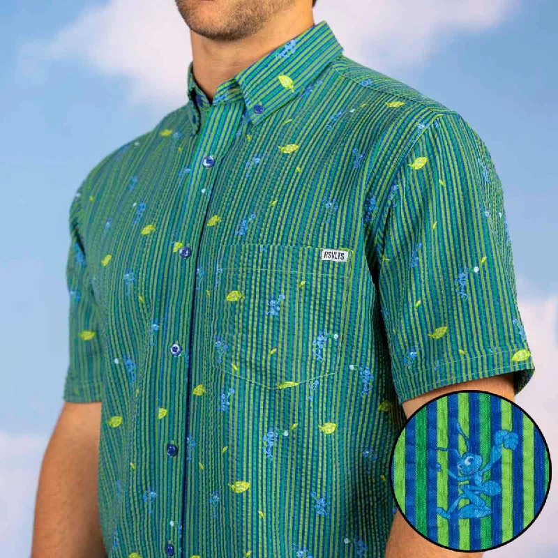 Disney and Pixar A Bug's Life "It's an Ant Thing" – Stretch Seersucker Short Sleeve Shirt Bohemian Men's Free