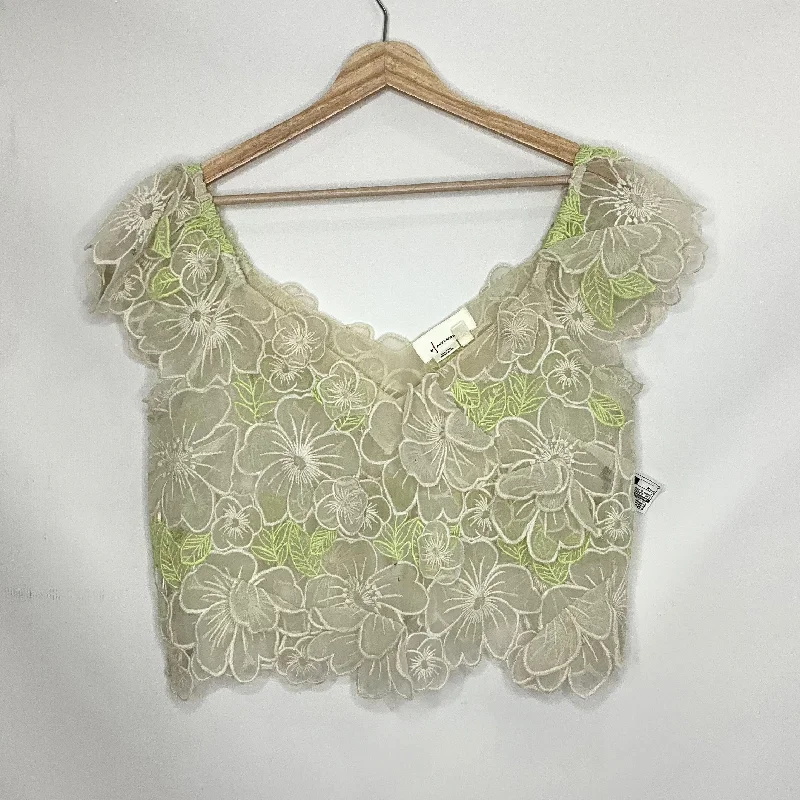 Cream & Green Top Sleeveless Anthropologie, Size M Gym