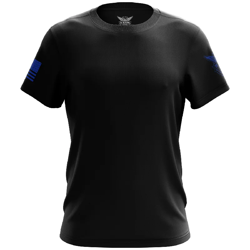 Basic - Black + Blue Short Sleeve Shirt Modern Men's Geometric