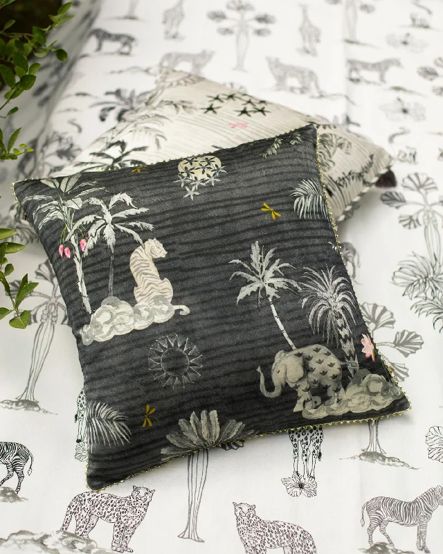 Periyar Cushion Cover - Charcoal Hip Men's Retro