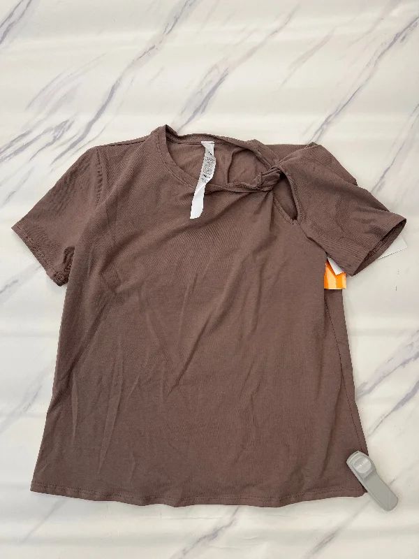 Athletic Top Short Sleeve By Lululemon In Brown, Size: Xs Preppy Men's College