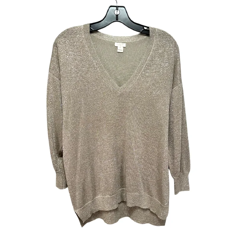 Metallic Sweater By J. Crew In Bronze, Size: M Athletic Men's Compression