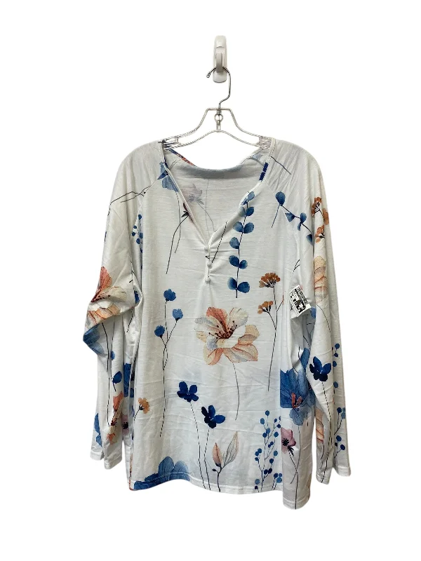 Top Long Sleeve By Clothes Mentor In Floral Print, Size: 4x Tailored