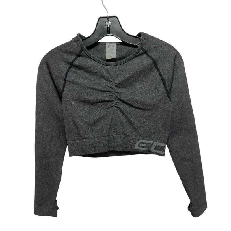 Cropped Athletic Top Long Sleeve Crewneck By Arise In Grey, Size: M Casual Men's Loose