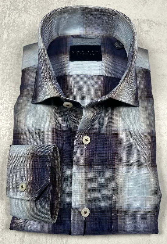 Calder Carmel Ultimate Brushed Oxford Ombre Sport Shirt in Slate Vacation