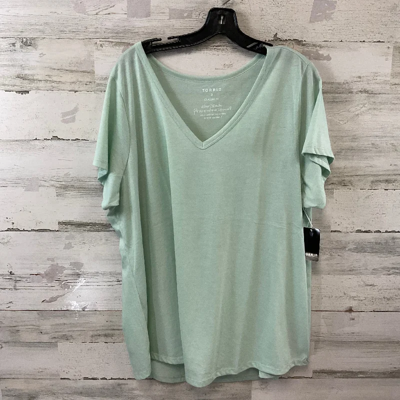 Top Short Sleeve Basic By Torrid In Green, Size: 3x Elegant Men's Formal 