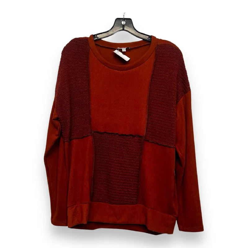 Top Long Sleeve By White Birch In Rust, Size: S Elegant Men's Cashmere