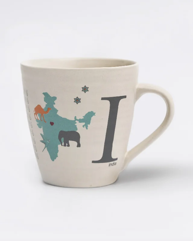 Alphabet I Mug - Stoneware Bold Men's Animal