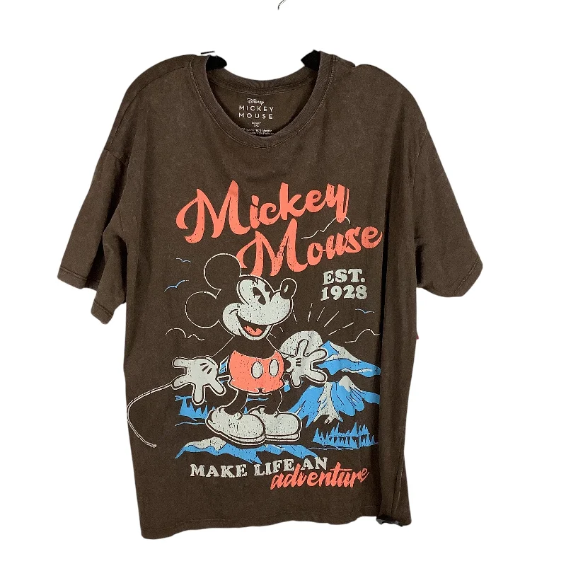 Top Short Sleeve By Disney Store In Brown, Size: Xxl Sleek Men's Metallic