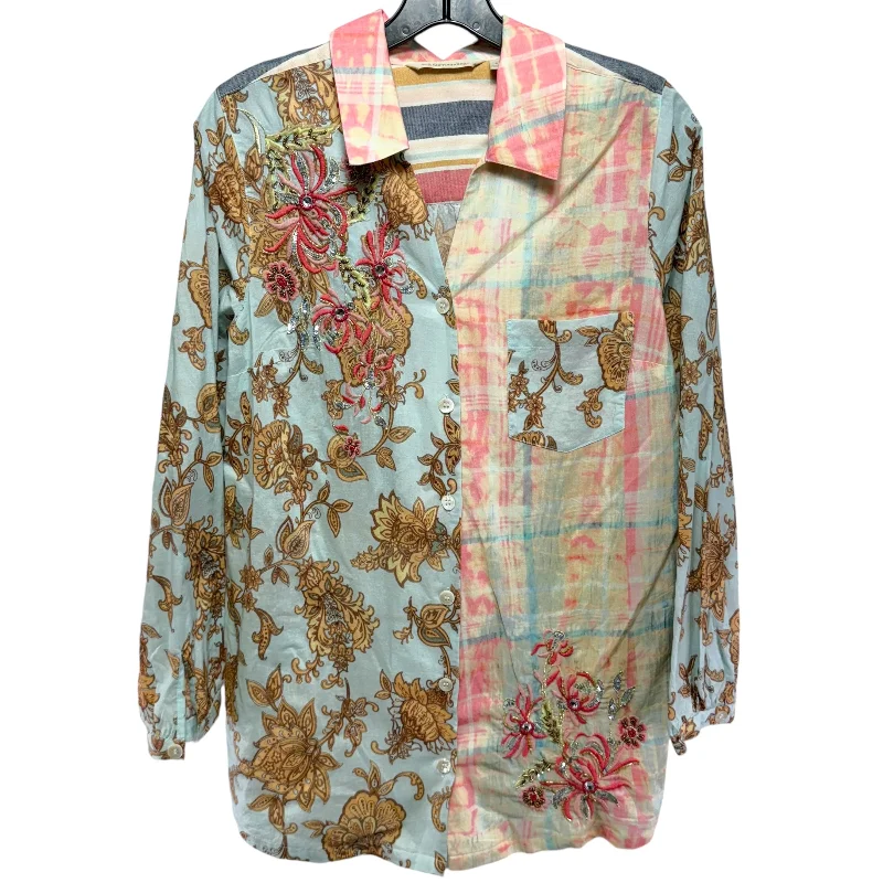 Descansa Floral Embroidered Beaded Patchwork Blouse By Soft Surroundings In Multi-colored, Size: S British Gentleman Style