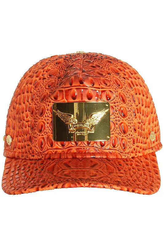 ROBIN'S GOLD TAG CAP IN ORANGE CROC Adventure