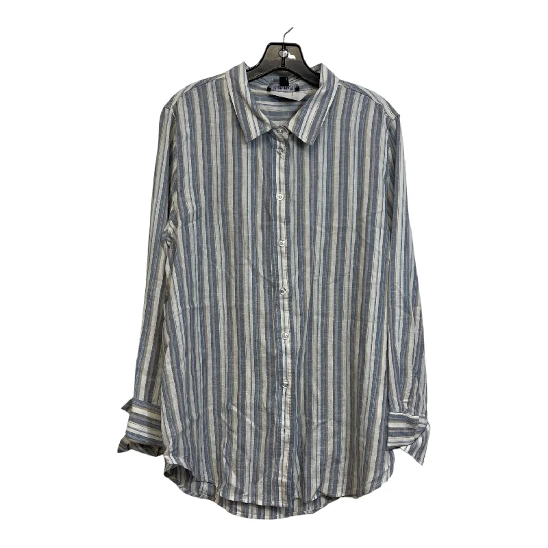 Blouse Long Sleeve By Ellen Tracy In Striped Pattern, Size: L Vintage Men's 1970S Disco