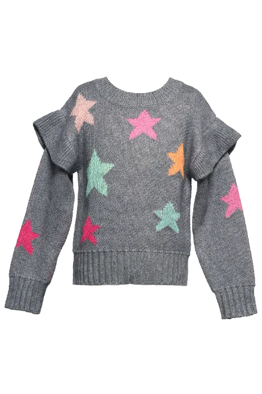 Long Sleeve Star Sweater Unique Men's Upcycled