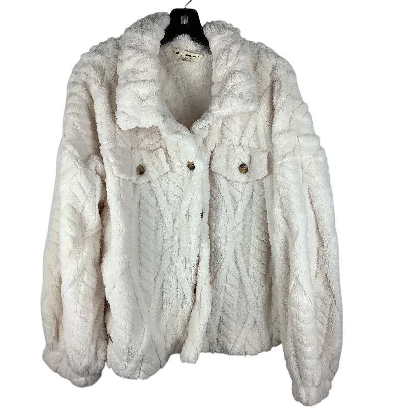 Jacket Faux Fur & Sherpa By Simply Southern In Cream, Size: Xxl Practical Men's Quick