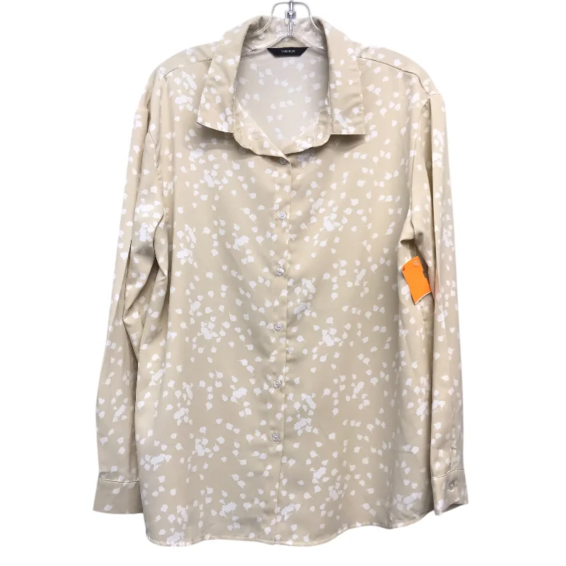Top Ls By Dokotoo In Tan & White, Size:Xl Relaxed Men's Beach